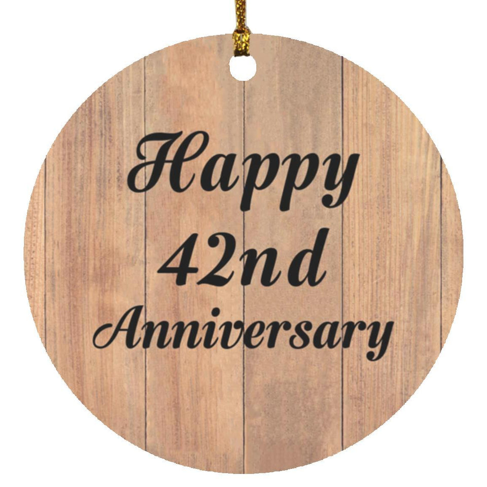 Happy 42nd Anniversary - Circle Ornament C