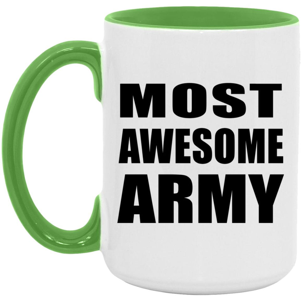 Most Awesome Army - 15oz Accent Mug Green