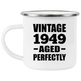 75th Birthday Vintage 1949 Aged Perfectly - 12oz Camping Mug