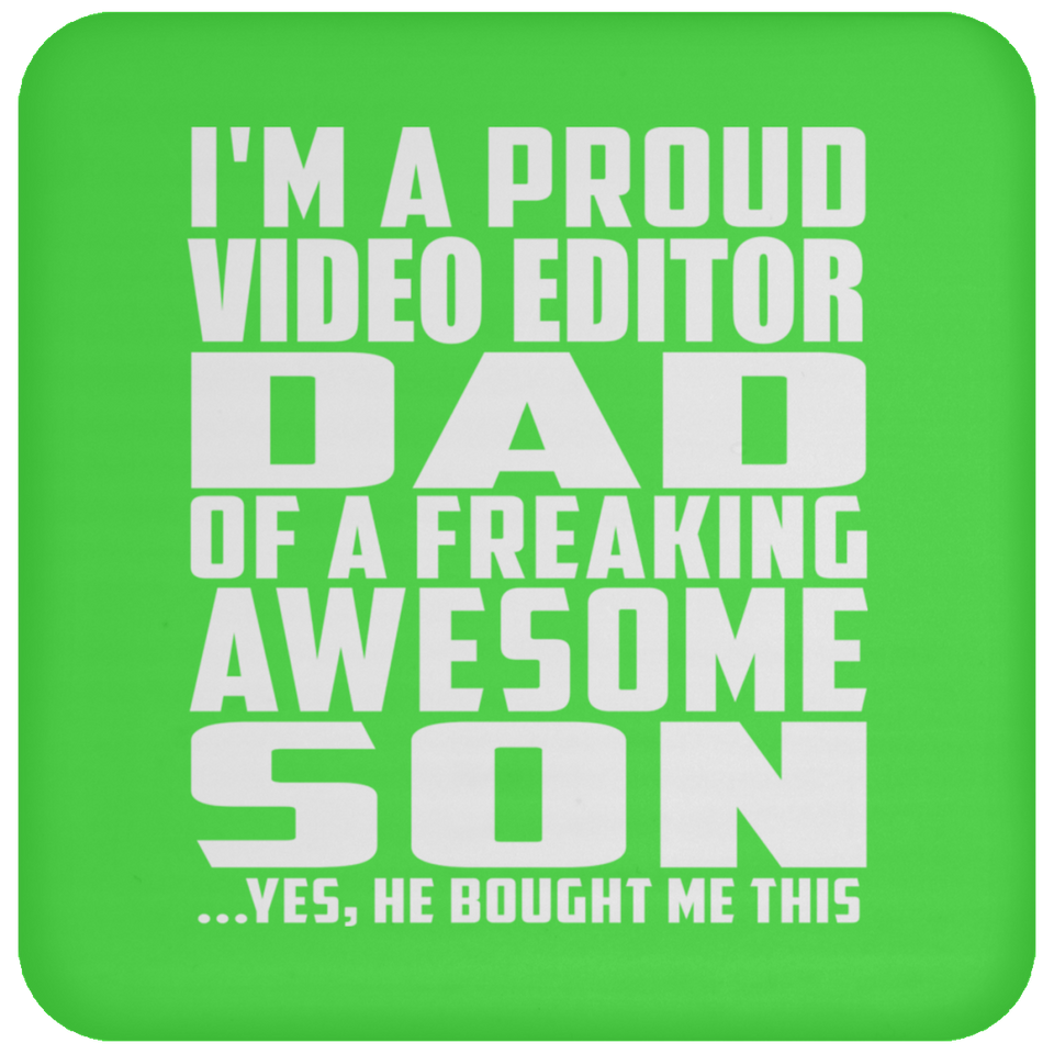 Proud Video Editor Dad Of Awesome Son - Drink Coaster