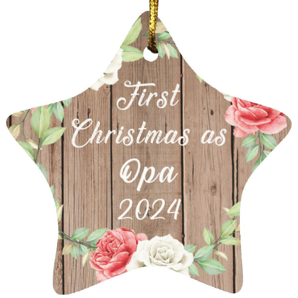 First Christmas As Opa 2024 - Star Ornament B