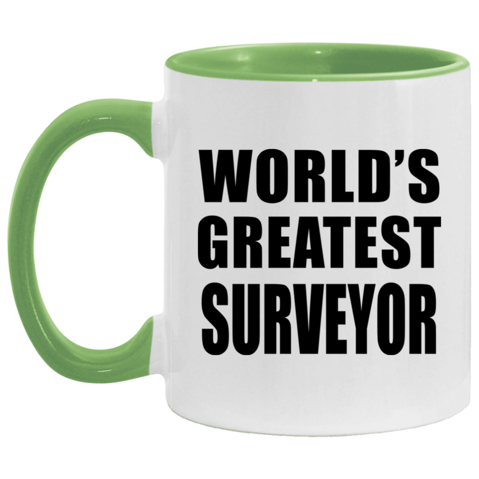 World's Greatest Surveyor - 11oz Accent Mug Green