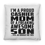 Proud Cashier Mom Of Awesome Son - Throw Pillow