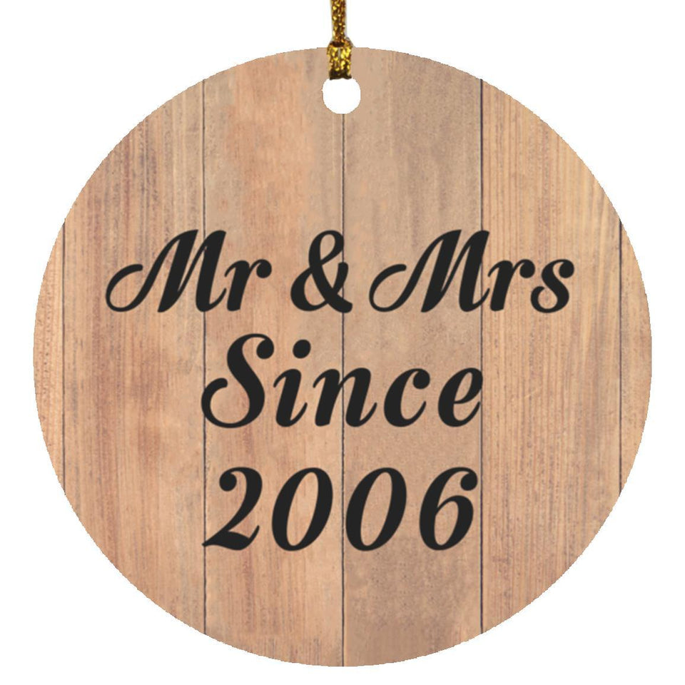 18th Anniversary Mr & Mrs Since 2006 - Circle Ornament C