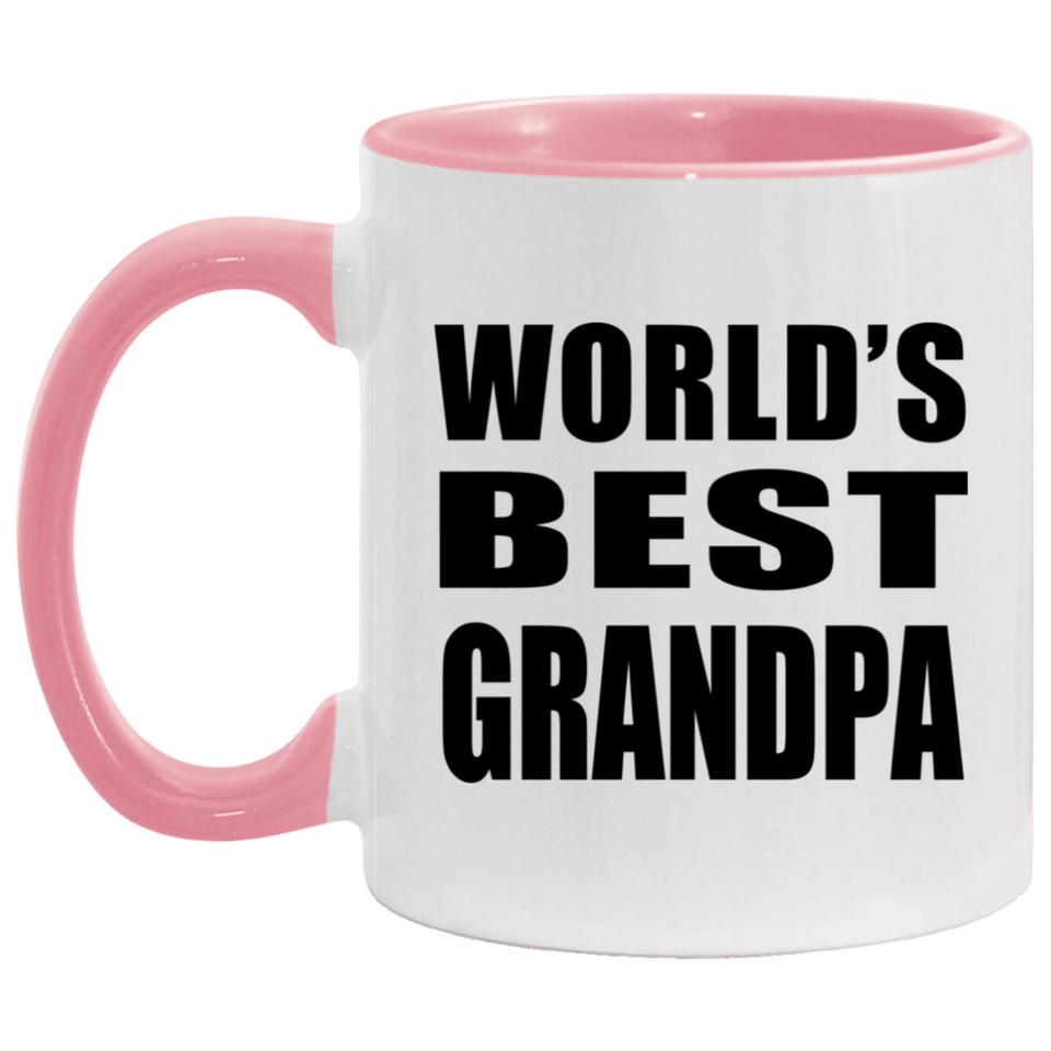 World's Best Grandpa - 11oz Accent Mug Pink
