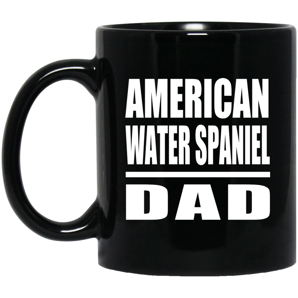 American Water Spaniel Dad - 11oz Coffee Mug Black