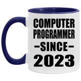Computer Programmer Since 2023 - 11oz Accent Mug Purple