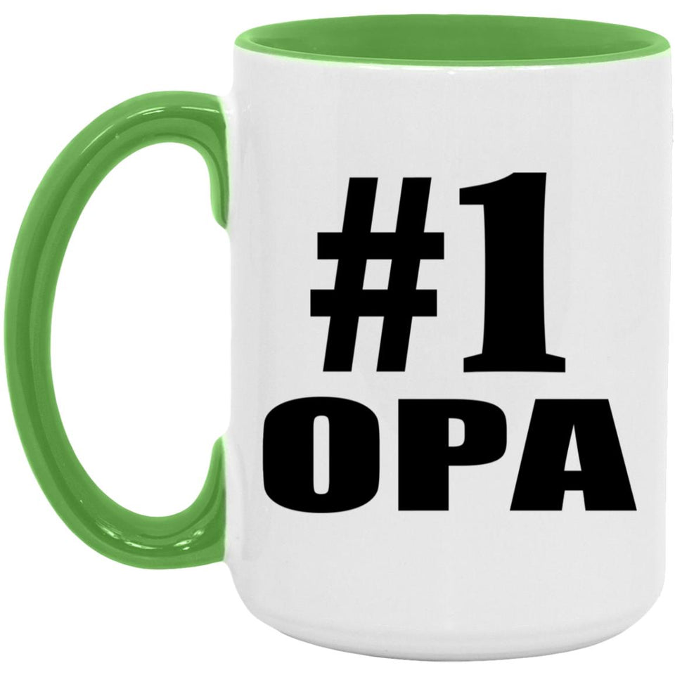 Number One #1 Opa - 15oz Accent Mug Green