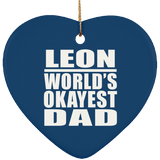 Leon World's Okayest Dad - Heart Ornament