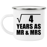 2nd Anniversary Square Root of 4 Years As Mr & Mrs - 12oz Camping Mug