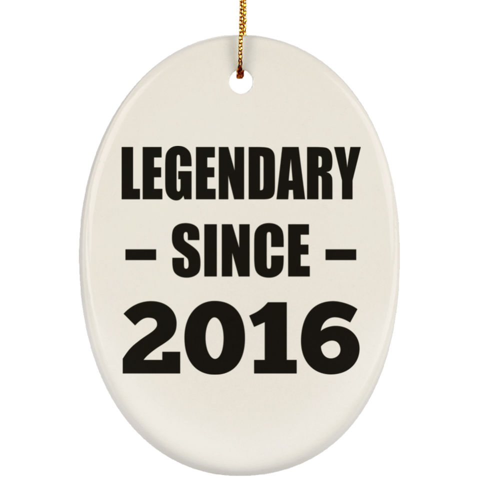 8th Birthday Legendary Since 2016 - Oval Ornament