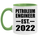 Petroleum Engineer Established EST. 2022 - 11oz Accent Mug Green