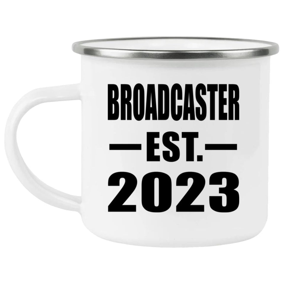 Broadcaster Established EST. 2023 - 12oz Camping Mug