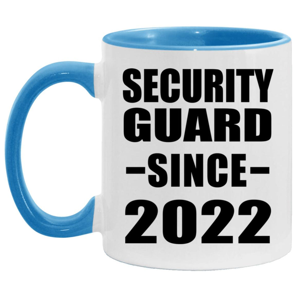 Security Guard Since 2022 - 11oz Accent Mug Blue