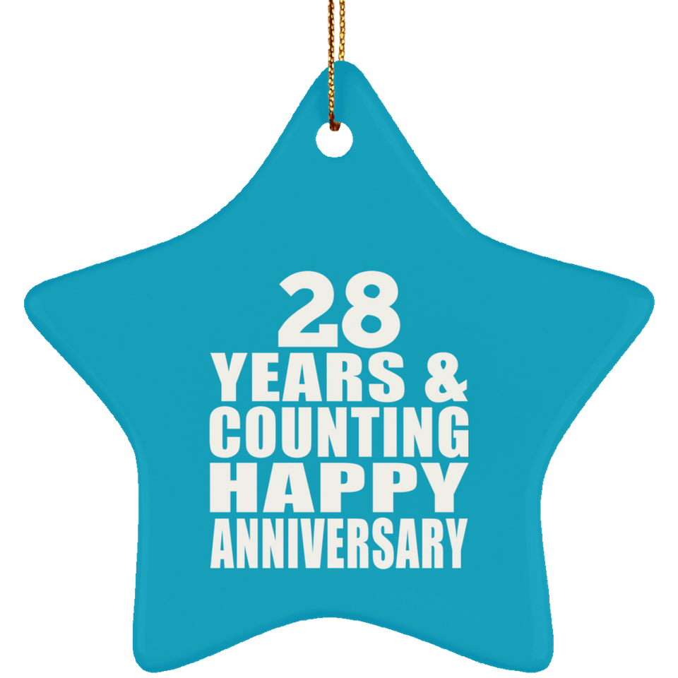 Happy 28th Anniversary 28 Years & Counting - Star Ornament