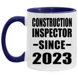 Construction Inspector Since 2023 - 11oz Accent Mug Purple