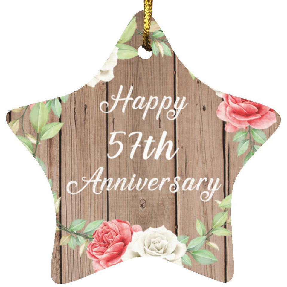 Happy 57th Anniversary - Star Ornament B