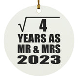 2nd Anniversary Square Root of 4 Years As Mr & Mrs 2023 - Circle Ornament