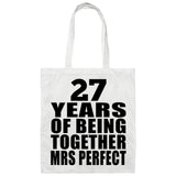 27th Anniversary 27 Years Of Being Mrs Perfect - Tote Bag White