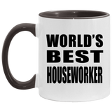 World's Best Houseworker - 11oz Accent Mug Black