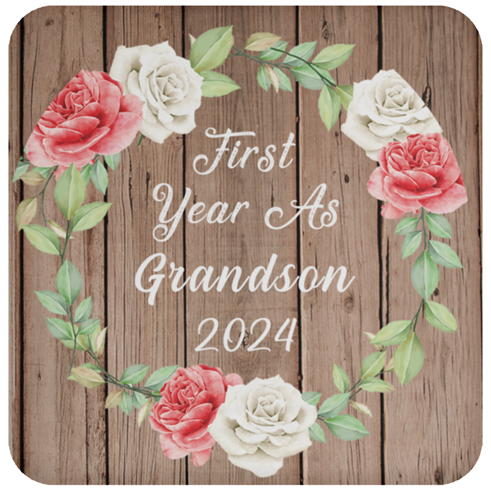 First Year As Grandson 2024 - Drink Coaster B