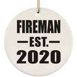 Fireman Established EST. 2020 - Circle Ornament