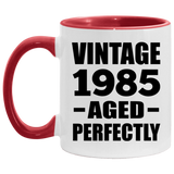 39th Birthday Vintage 1985 Aged Perfectly - 11oz Accent Mug Red