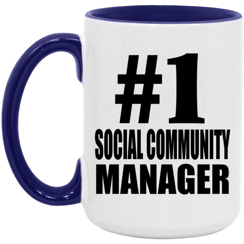 Number One #1 Social Community Manager - 15oz Accent Mug Purple