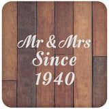 84th Anniversary Mr & Mrs Since 1940 - Drink Coaster E