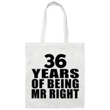 36th Anniversary 36 Years Of Being Mr Right - Tote Bag White