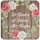 20th Anniversary 20 Years Of Being Mr Right - Drink Coaster B