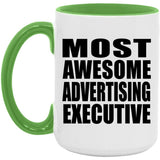 Most Awesome Advertising Executive - 15oz Accent Mug Green