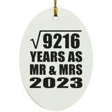 96th Anniversary Square Root of 9216 Years As Mr & Mrs 2023 - Oval Ornament