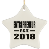 Entrepreneur Established EST. 2018 - Star Ornament