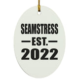 Seamstress Established EST. 2022 - Oval Ornament