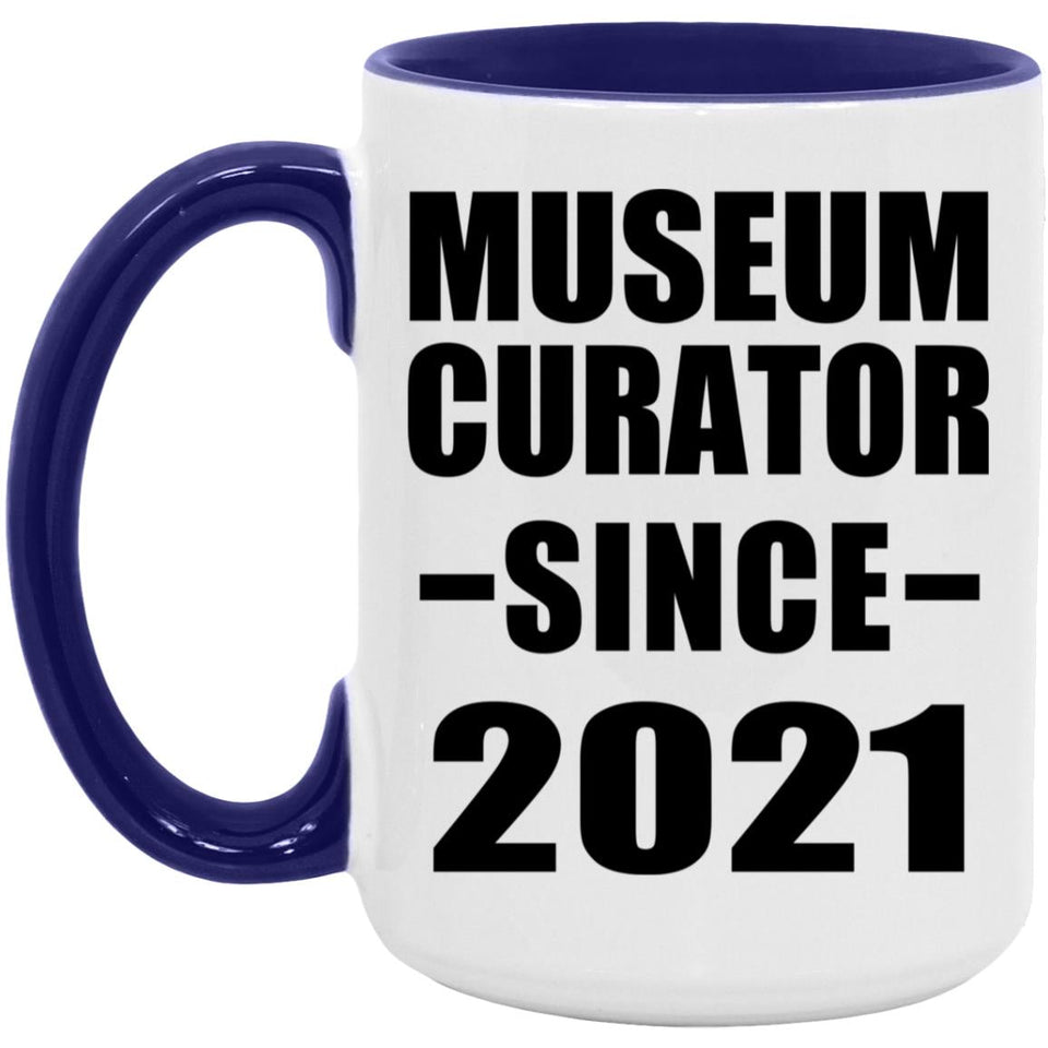 Museum Curator Since 2021 - 15oz Accent Mug Purple