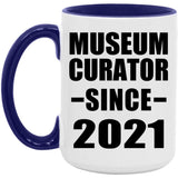 Museum Curator Since 2021 - 15oz Accent Mug Purple