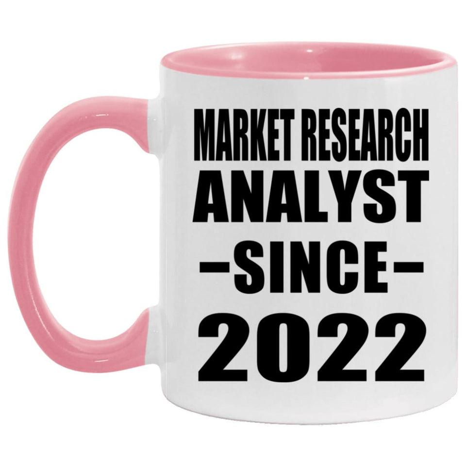 Market Research Analyst Since 2022 - 11oz Accent Mug Pink