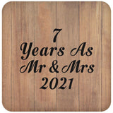 7 Years As Mr & Mrs 2021 - Drink Coaster C