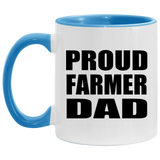 Proud Farmer Dad - 11oz Accent Mug Blue