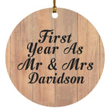 First Year As Mr & Mrs Davidson - Circle Ornament C