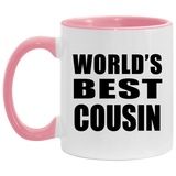 World's Best Cousin - 11oz Accent Mug Pink