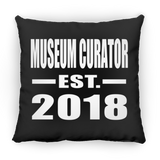 Museum Curator Established EST. 2018 - Throw Pillow Black