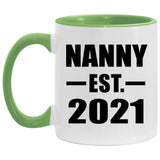 Nanny Established EST. 2021 - 11oz Accent Mug Green