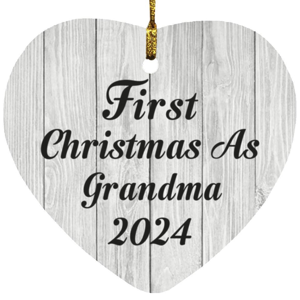 First Christmas As Grandma 2024 - Heart Ornament F