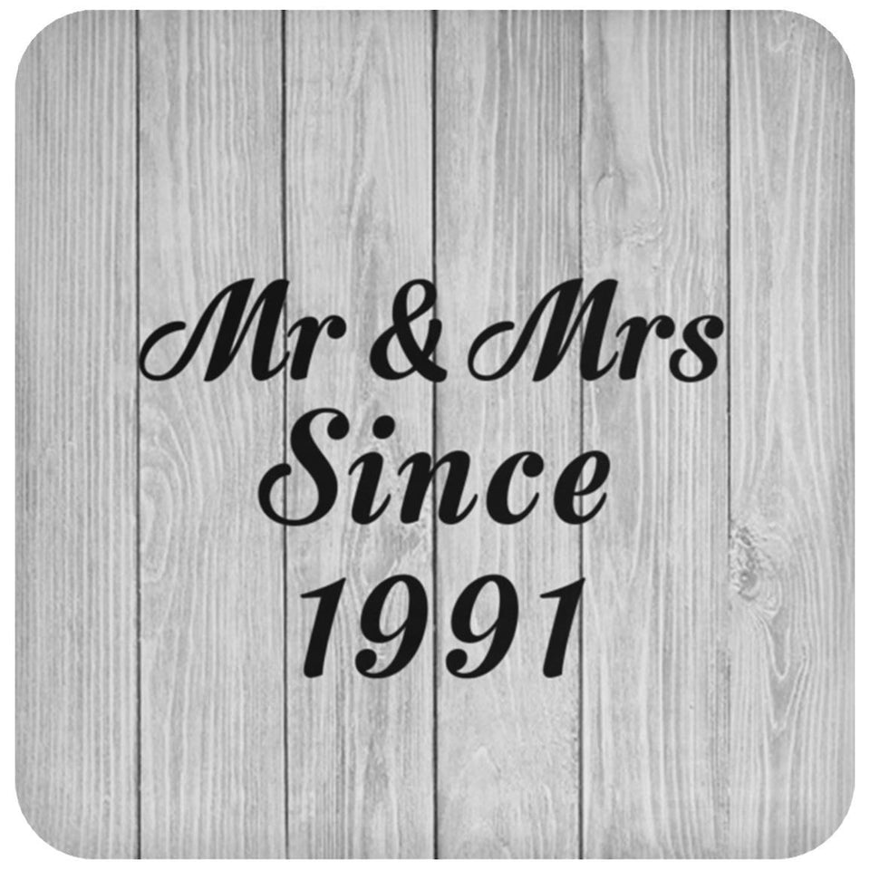33rd Anniversary Mr & Mrs Since 1991 - Drink Coaster F