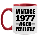 47th Birthday Vintage 1977 Aged Perfectly - 11oz Accent Mug Red