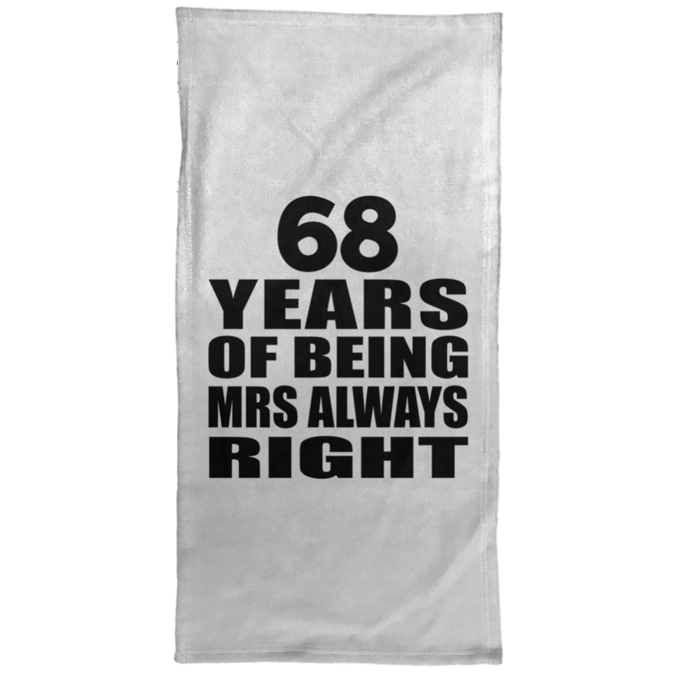 68th Anniversary 68 Years of Being Mrs Always Right - Hand Towel