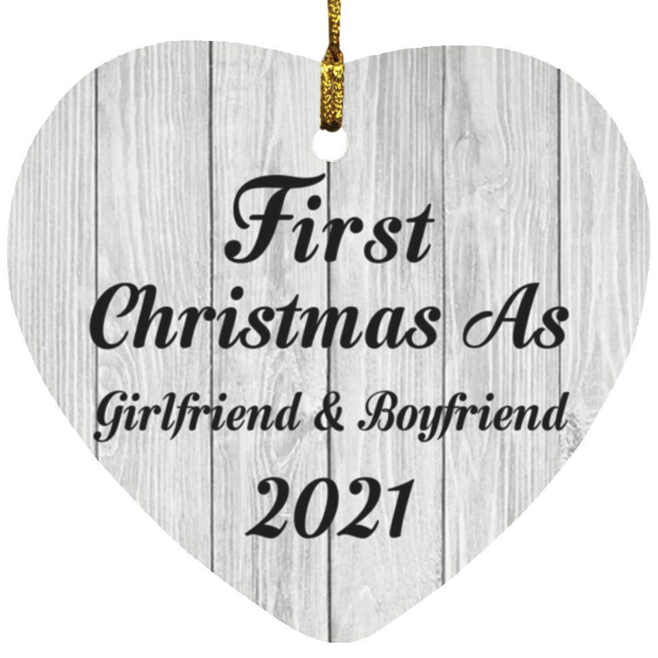 First Christmas As Girlfriend & Boyfriend 2021 - Heart Ornament F