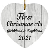 First Christmas As Girlfriend & Boyfriend 2021 - Heart Ornament F
